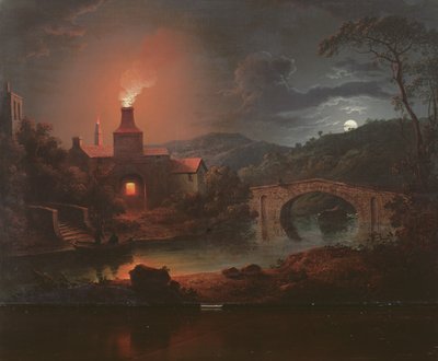An Ironworks by Moonlight by Sebastian Pether